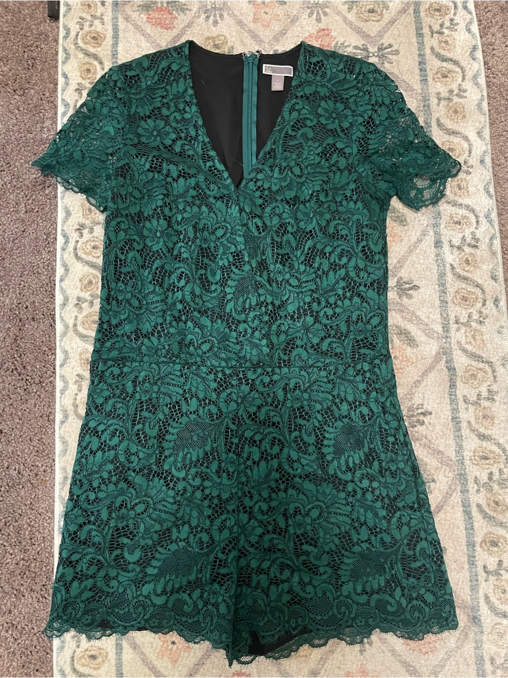 Green Lace Romper